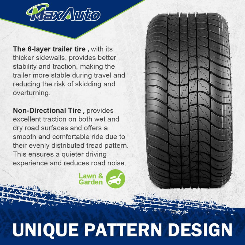 MaxAuto 205/65-10 Golf Cart & Trailer Tires (Set of 2)