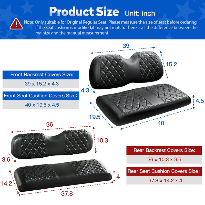 NOKINS Golf Cart Seat Cover Kit Club Car Precedent