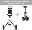Nightcore Foldable 2-Wheel Golf Push Cart with Brake & Storage