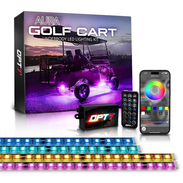 OPT7 Aura LED Golf Cart Underglow Kit with App Control