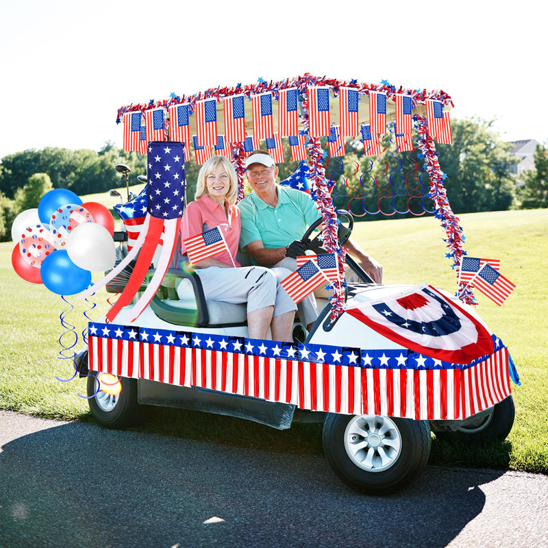 Patriotic Golf Cart Decoration Kit – 4th of July Parade Set
