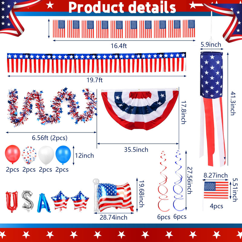 Patriotic Golf Cart Decoration Kit – 4th of July Parade Set