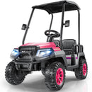 Pink 24V 4-Seater Ride-On Golf Cart 