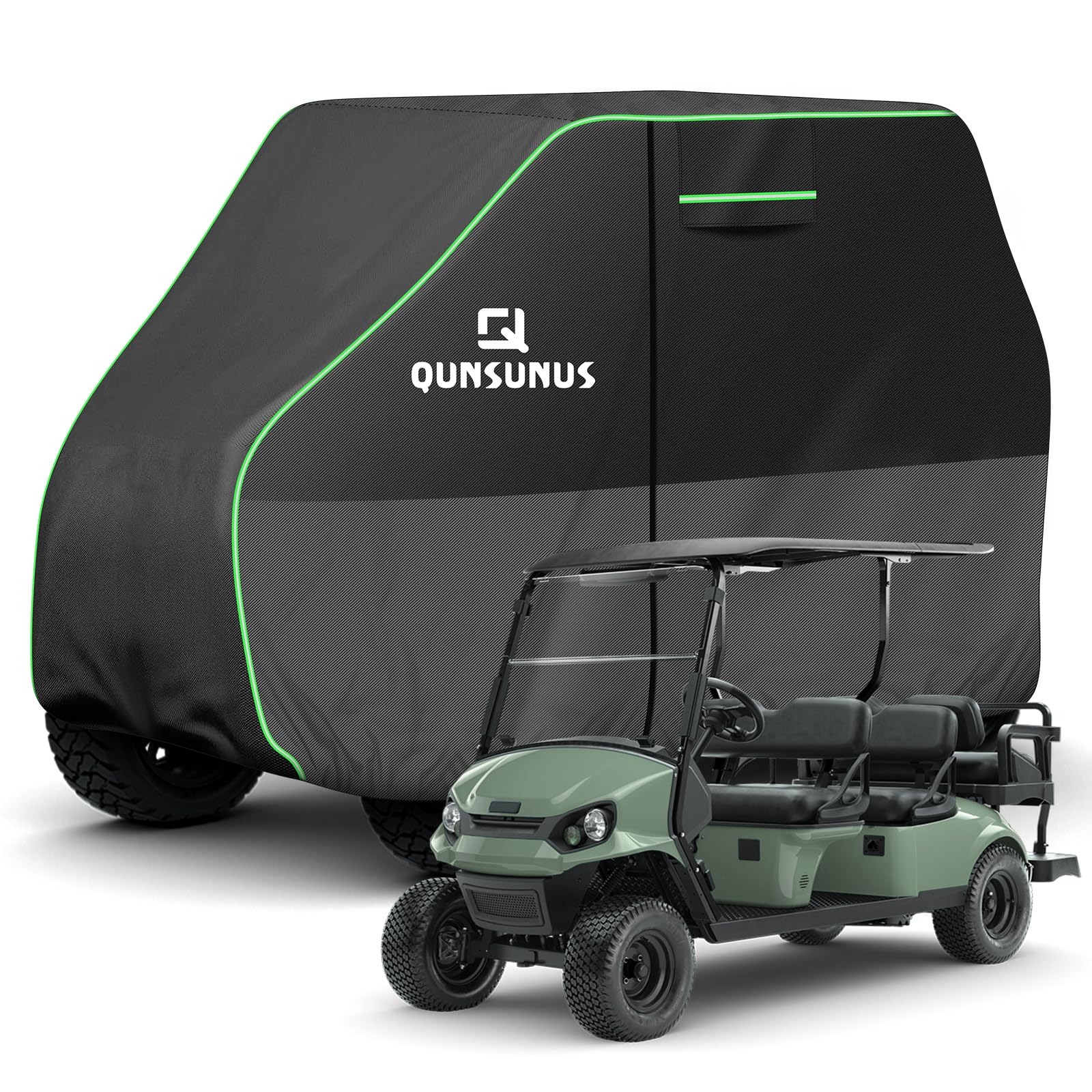 Merchandise Protection Cart QUNSUNUS 6-Passenger Golf Cart Cover with UV & Rain Protection