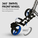 Qwik-Fold 360 Swivel 3-Wheel Golf Push Cart