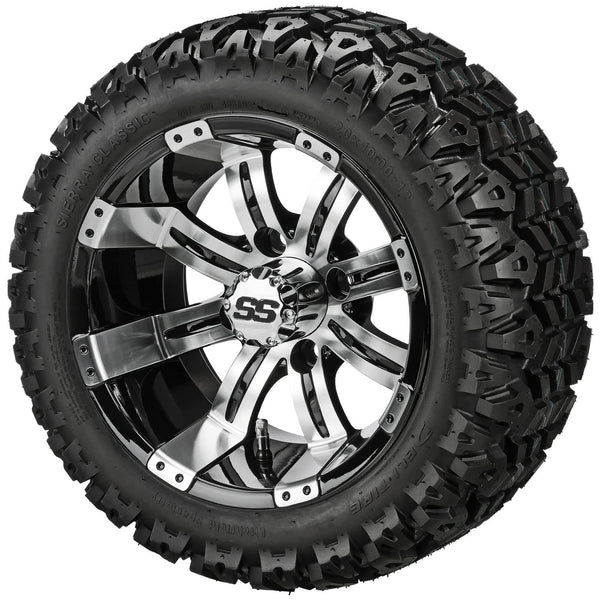 RM Cart - 20x10-12 Casino 12” Black Wheels Sierra Sport Tires x 4