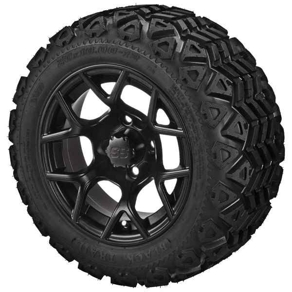 RM Cart - Ninja 12” Matte Black Wheels with Black Trail Tires x 4