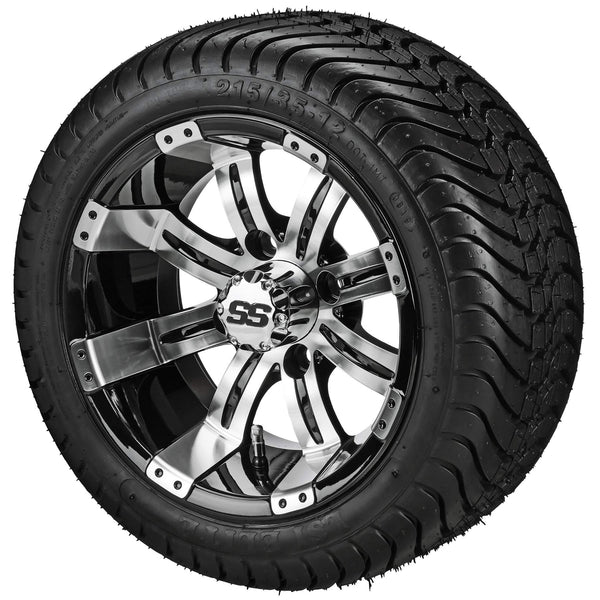 RM Cart Casino 12” Black/Machined Wheels with LSI Tires – Set of 4
