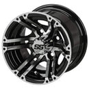 RM Cart Yukon 10” 205/50-10 Black/Machined Golf Cart Wheel Set