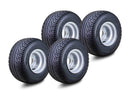 ROADGUIDER Turf Tire & Silver Rim Set for Carts (4-Pack) 18X8.5-8