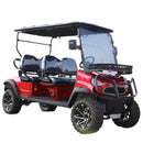 Red 4-Seat Off-Road Electric Golf Cart with Safety Belts