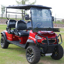 Red 4-Seat Off-Road Electric Golf Cart with Safety Belts
