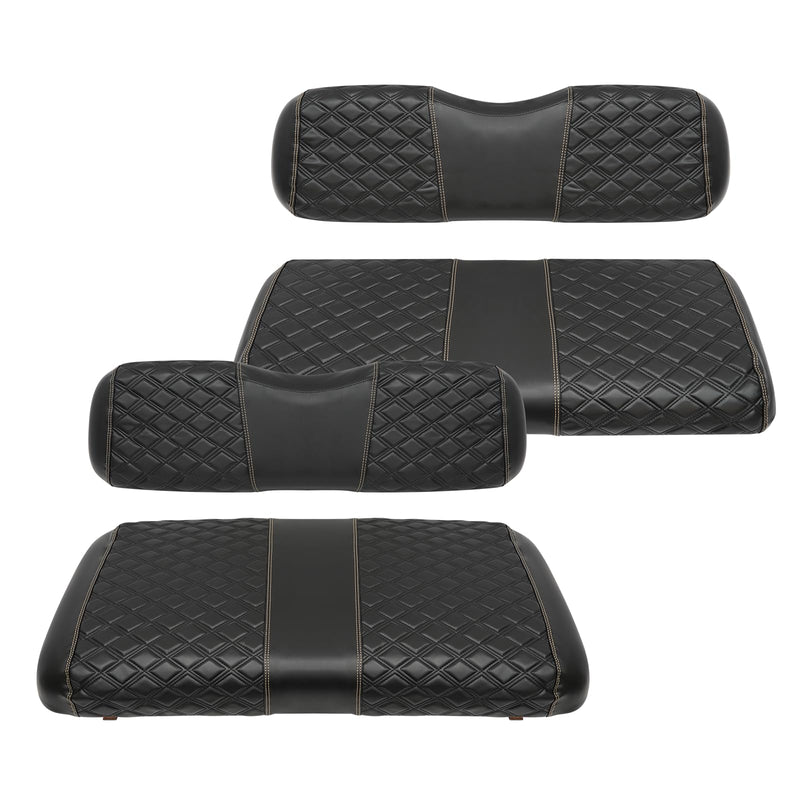 SAMXOMAP Black Vinyl Seat Cover Kit for EZGO TXT (1994–2013)