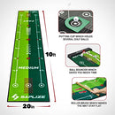 SAPLIZE Two-Speed Putting Mat 10ft with Mirror