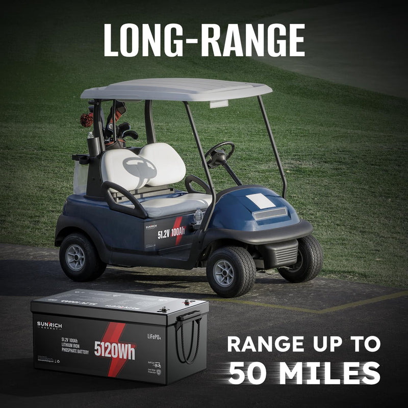 SUNRICH 51.2V (48V) 100Ah Lithium Golf Cart Battery