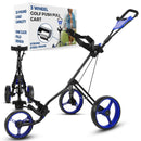 SereneLife 3-Wheel Steel Golf Cart – Foldable with Handle & Brake