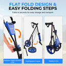 SereneLife 3-Wheel Steel Golf Cart – Foldable with Handle & Brake