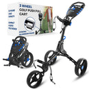 SereneLife Lightweight 3-Wheel Foldable Golf Push Cart