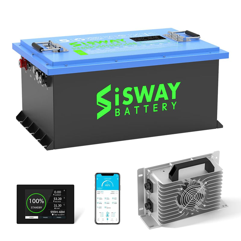 Sisway 48V 105Ah Lithium Battery Kit with Charger & App