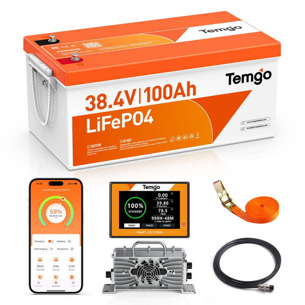 TEMGO 36V 100Ah Lithium Golf Cart Battery Kit