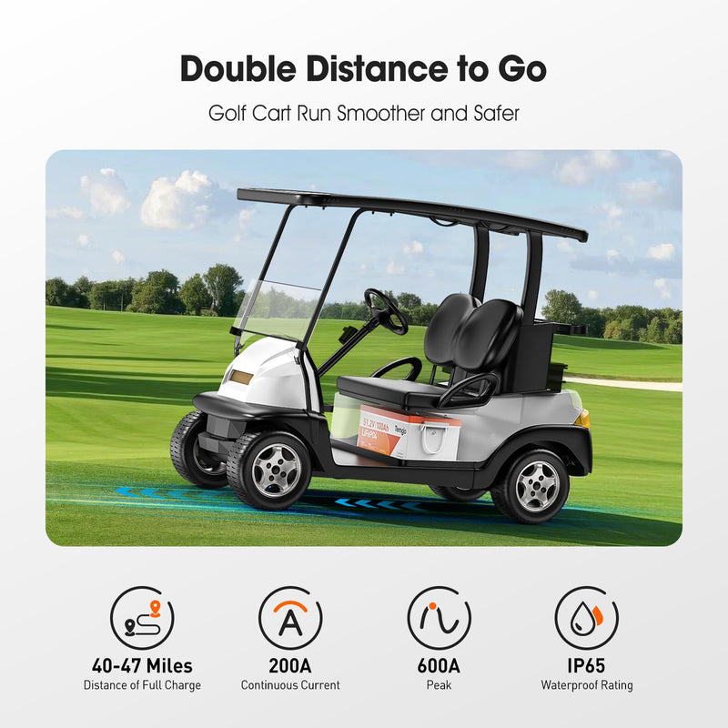 TEMGO 48V (51.2V) 100Ah Lithium Golf Cart Battery with App, Display