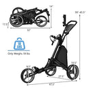 Tangkula 3-Wheel Folding Aluminum Golf Push Cart