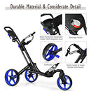 Tangkula 3-Wheel Golf Push Cart with 360° Swivel Front Wheel