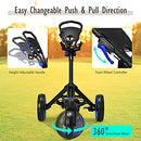 Tangkula 3-Wheel Golf Push Cart with 360° Swivel Front Wheel