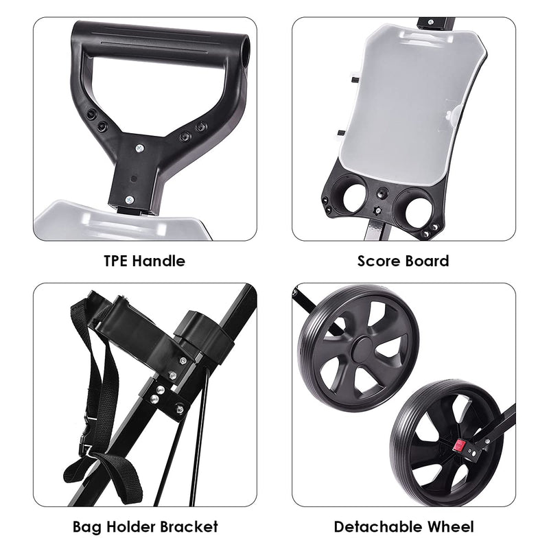 Tangkula Lightweight Foldable 2-Wheel Golf Push Cart