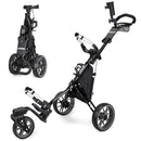 Tedycatt 360° Folding Golf Push Cart with Cooler & Umbrella Mount