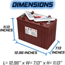 Trojan T-1275 12V Deep Cycle Golf Cart Battery – 4 Pack