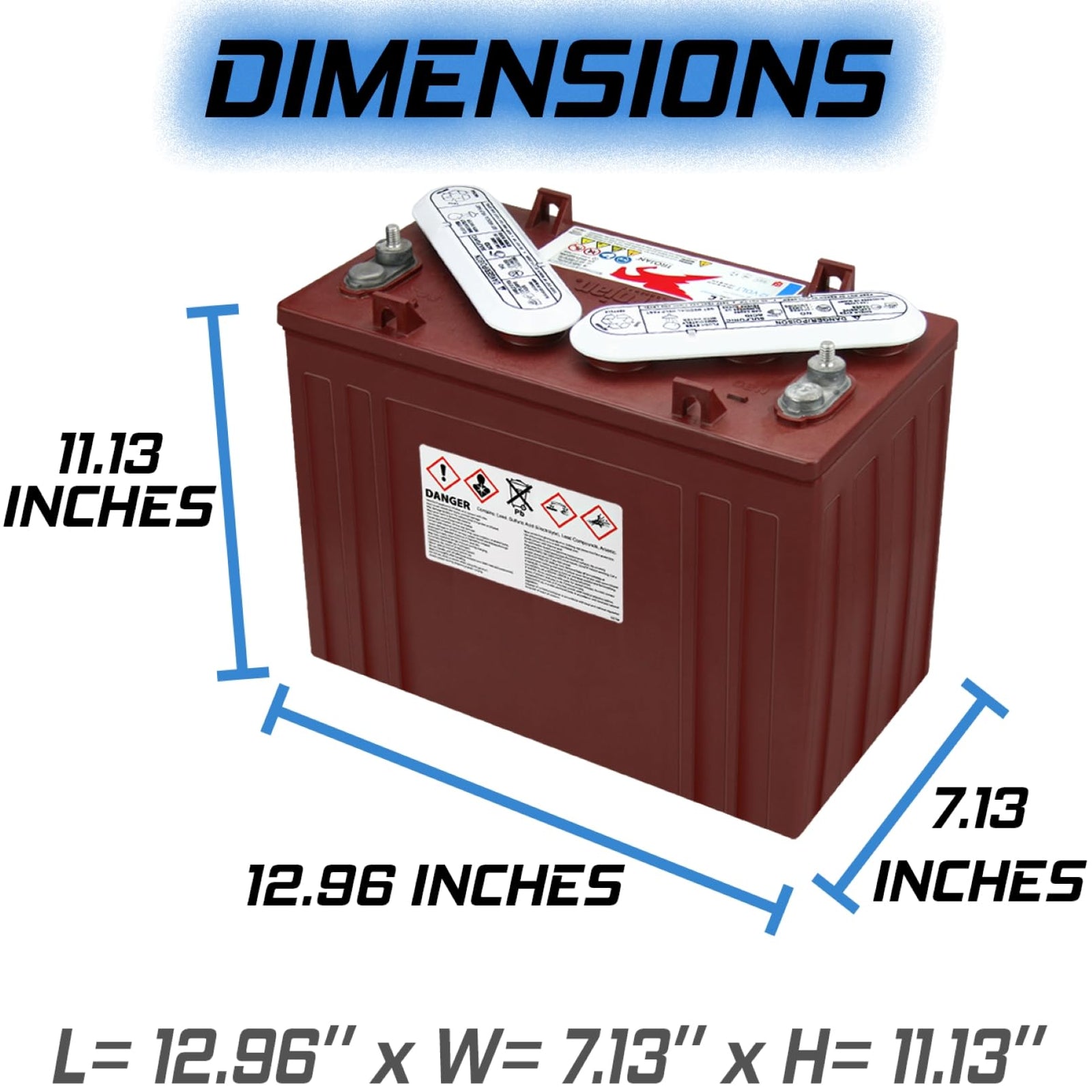 Photo inspiration: Picture Idea: Trojan T 1275 12V Deep Cycle Golf Cart Battery