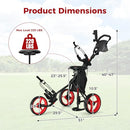 Ultimate 3-Wheel Golf Push Cart with Seat