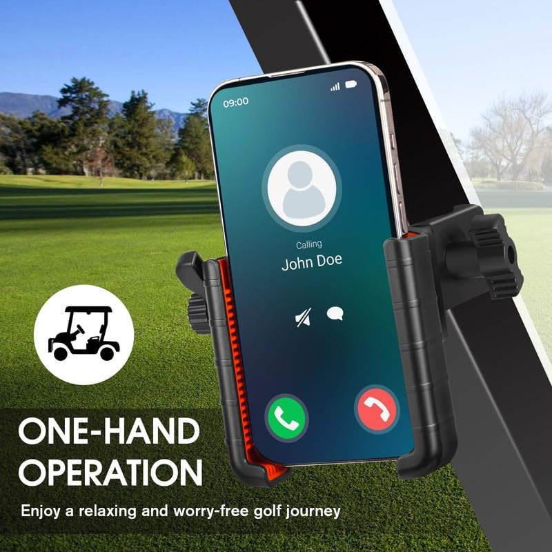 Universal Golf Cart Phone Mount with Secure Clamp & 360° Rotation 1