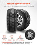 VEVOR 10” All-Terrain Golf Cart Wheels & Tires Set 205/50-10