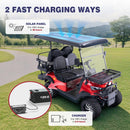 Viplay Red 4-Seat Solar Electric Golf Cart
