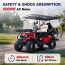 Viplay Red 4-Seat Solar Electric Golf Cart