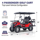 Viplay Red 4-Seat Solar Electric Golf Cart