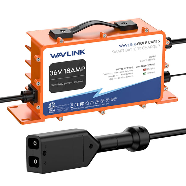 WAVLINK 36V Smart Golf Cart Battery Charger