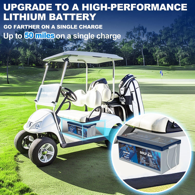 WEIZE 48V 105Ah Bluetooth Lithium Golf Cart Battery Kit