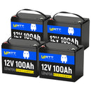 Wattcycle 12V 100Ah Lithium Battery 4-Pack – Group 24