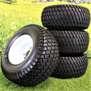 White Steel Golf Cart Wheels with Turf Tires – Set of 4 18X8.50-8"