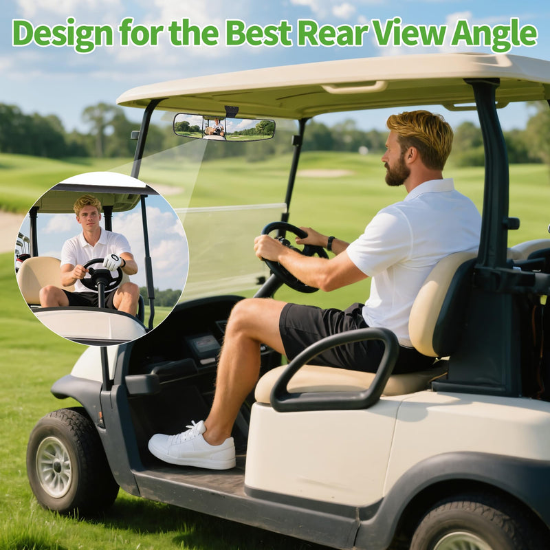 Wide-Angle Golf Cart Rearview Mirror – 270° Adjustable