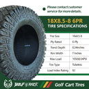 Wolf Pack 18x8.50-8 Golf Cart All-Terrain Tire Set