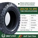 Wolf Pack All-Terrain Golf Cart Tire Set – 205/50-10 (4-Pack)