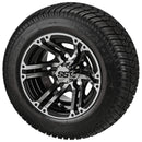 Yukon Black 10” Golf Cart Wheels with Elite Tires 205/50-10